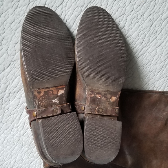 Coclico genuine leather tall riding boots low heel vintage-looking patina - Picture 7 of 13